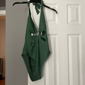 One piece green women swimming suit size large